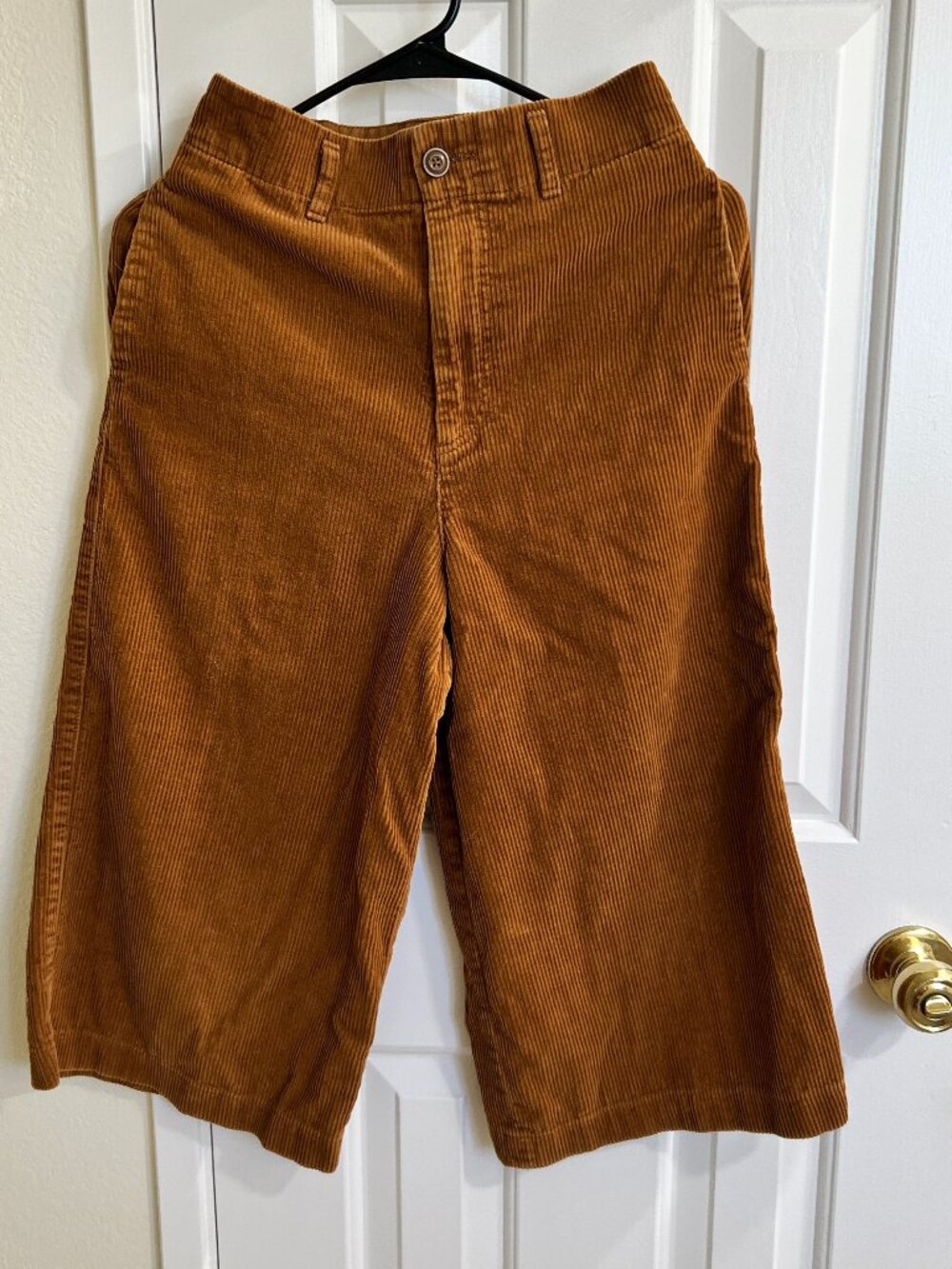 Uniqlo Women High Waisted Corduroy Wide Leg Cropped Pants, Brown, Size XS